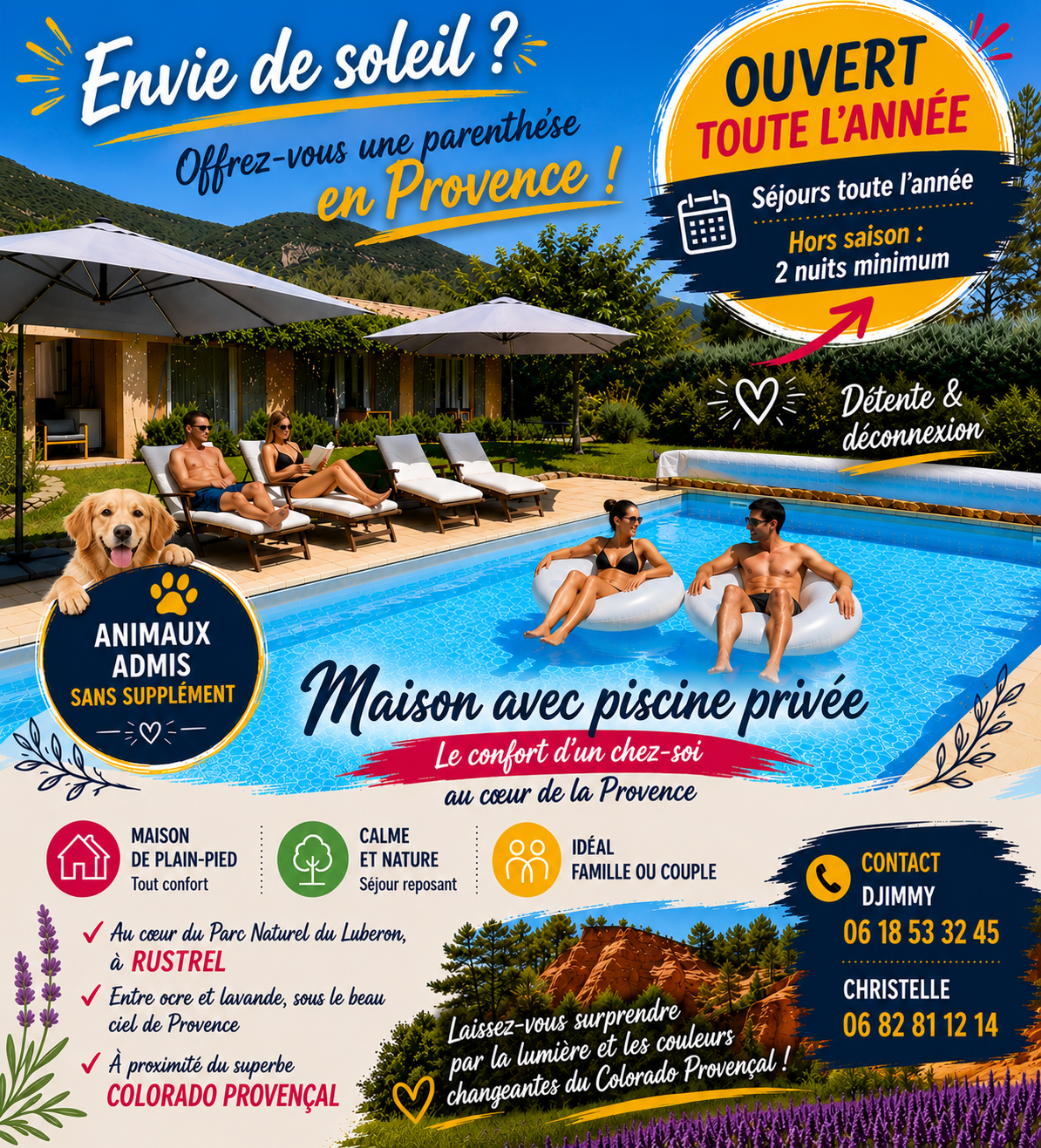 Maison 3* avec Piscine Privée dans le LUBERON - COLORADO PROVENÇAL