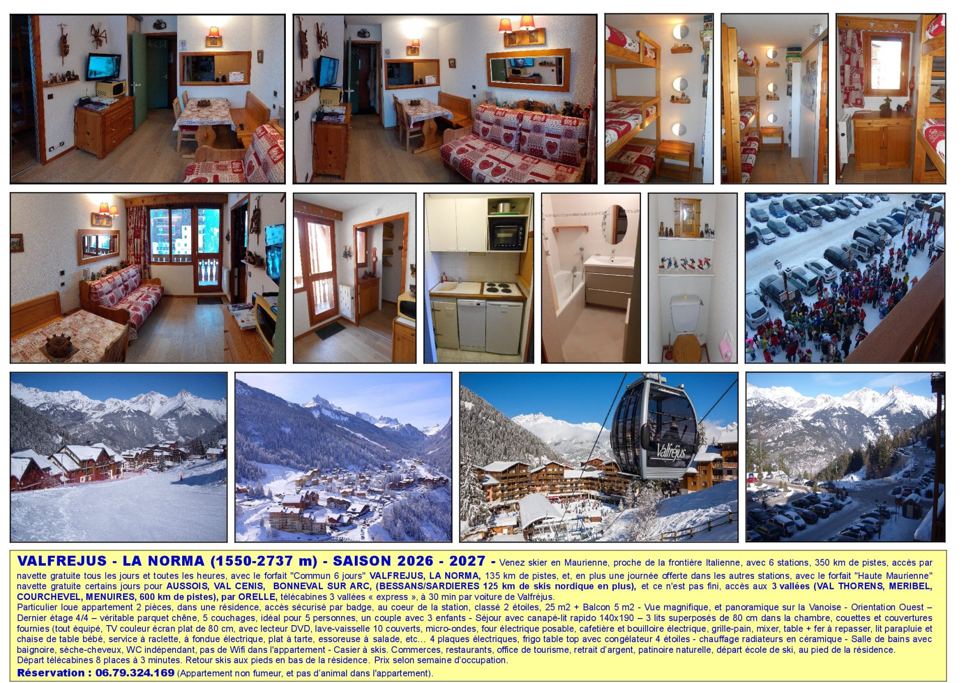 VALFREJUS - APPARTEMENT 5 PERSONNES - 25M2 - ETAGE 4/4