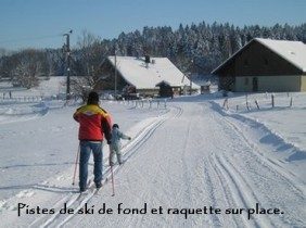 Les pistes de ski de fond, skating, raquette et balade à cheval au pied du gite